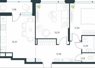 Продажа 2-ком. квартиры, 56.4 м2, Московская область