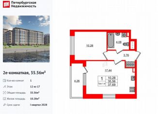 Продам 1-комнатную квартиру, 35.6 м2, Санкт-Петербург, Невский район