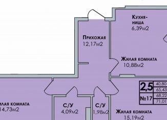 3-комнатная квартира на продажу, 71 м2, Удмуртия