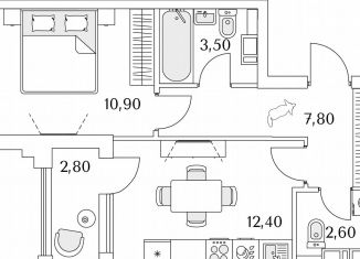 Продам 1-комнатную квартиру, 38.6 м2, Санкт-Петербург, Планерная улица, 99, муниципальный округ Юнтолово