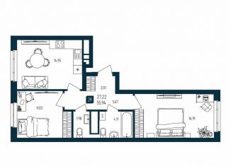 Продается 2-ком. квартира, 55.9 м2, Тюмень, Ленинский округ