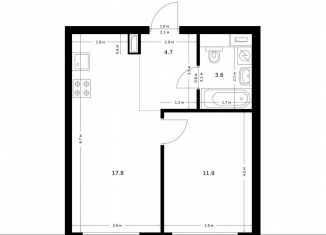 Продам однокомнатную квартиру, 38 м2, Москва, жилой комплекс Полар, 1.5, район Северное Медведково