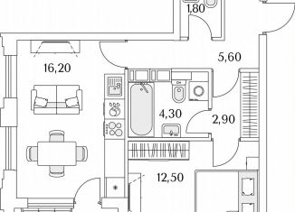 Продам 1-комнатную квартиру, 45.2 м2, Санкт-Петербург, Планерная улица, 99, муниципальный округ Юнтолово