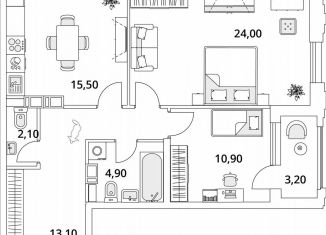 Продаю двухкомнатную квартиру, 72.1 м2, Санкт-Петербург, Планерная улица, 99, муниципальный округ Юнтолово