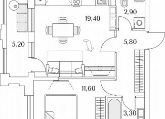 Продается однокомнатная квартира, 45.6 м2, Санкт-Петербург, Планерная улица, 99, муниципальный округ Юнтолово