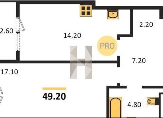 Продам однокомнатную квартиру, 49.2 м2, Новосибирск, метро Сибирская