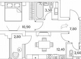 Продается 1-комнатная квартира, 38.6 м2, Санкт-Петербург, Планерная улица, 99, муниципальный округ Юнтолово