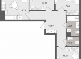 Продаю 3-комнатную квартиру, 86.2 м2, Светлогорск