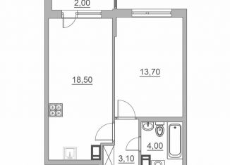 1-ком. квартира на продажу, 40.3 м2, Всеволожск, Взлётная улица, 14