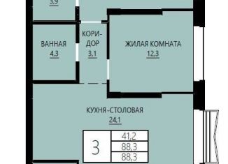 Продаю трехкомнатную квартиру, 88.3 м2, Екатеринбург, метро Площадь 1905 года