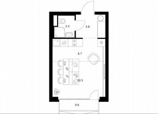 Продам квартиру студию, 23.9 м2, Москва, Бульвар Рокоссовского