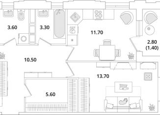 Продажа 1-комнатной квартиры, 50 м2, Санкт-Петербург, Планерная улица, 99, муниципальный округ Юнтолово