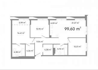 Продам четырехкомнатную квартиру, 99.6 м2, Челябинск