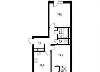 Продается 2-комнатная квартира, 64.1 м2, Москва, СНТ Родник, 203