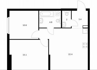 Продается 2-комнатная квартира, 58.3 м2, Москва, жилой комплекс Барклая 6, к7, район Филёвский Парк