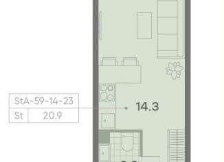 Продается квартира студия, 20.9 м2, Москва, ЖК Парксайд, 3, район Чертаново Центральное