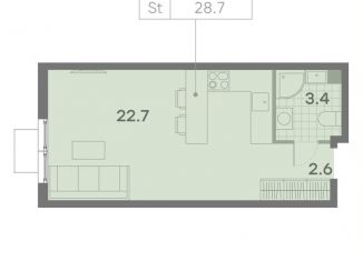 Продаю квартиру студию, 28.7 м2, Москва, ЖК Парксайд, 3, район Чертаново Центральное