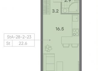 Продам квартиру студию, 22.6 м2, Москва, метро Новоясеневская, ЖК Парксайд, 3