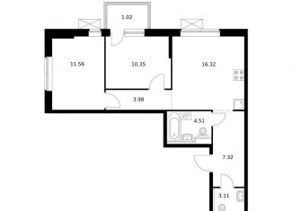 Продается двухкомнатная квартира, 58.2 м2, Владивосток