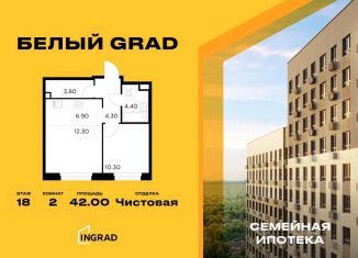 Двухкомнатная квартира на продажу, 42 м2, Мытищи, жилой комплекс Белый Grad, 12.2