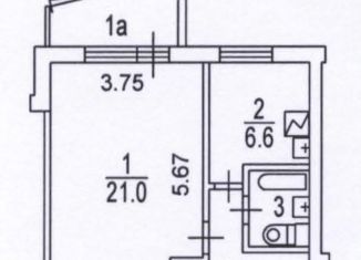 Продам 1-ком. квартиру, 34.6 м2, Москва, Елецкая улица, 17к1, район Орехово-Борисово Южное