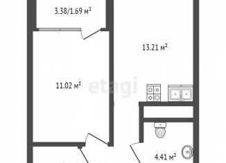 Продам 1-комнатную квартиру, 44.3 м2, Крым