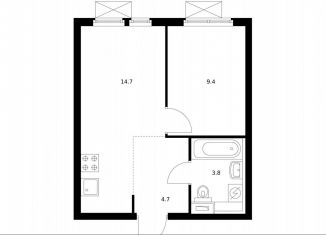 1-ком. квартира на продажу, 32.6 м2, Московская область