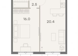 Продам 1-комнатную квартиру, 42.7 м2, Москва, ЖК Парксайд, 3