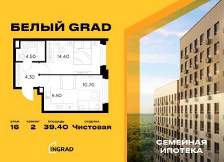 Продажа 2-ком. квартиры, 39.4 м2, Мытищи, жилой комплекс Белый Grad, 12.2