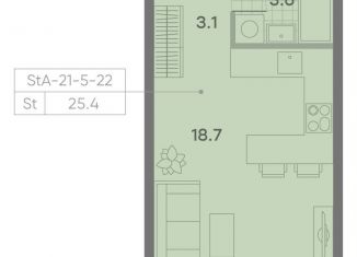 Продается квартира студия, 25.4 м2, Москва, метро Новоясеневская, ЖК Парксайд, 3