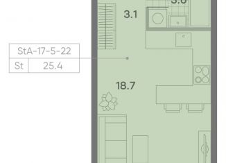 Продается квартира студия, 25.4 м2, Москва, ЖК Парксайд, 3, район Чертаново Центральное