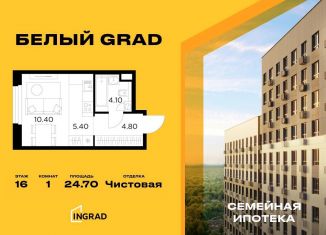 Квартира на продажу студия, 24.7 м2, Мытищи, жилой комплекс Белый Grad, 12.2