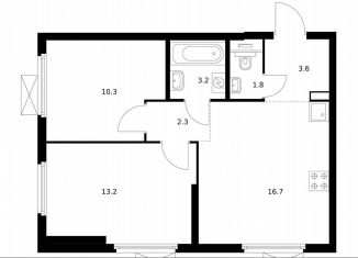 Продается 2-комнатная квартира, 51.1 м2, Москва, метро Озёрная, жилой комплекс Мичуринский Парк, 4.3