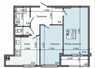 Продаю 2-комнатную квартиру, 60 м2, село Мирное, улица Славы, 50к1