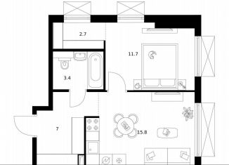 Продам 1-комнатную квартиру, 40.6 м2, Москва, жилой комплекс 2-й Иртышский, 1.3, ВАО