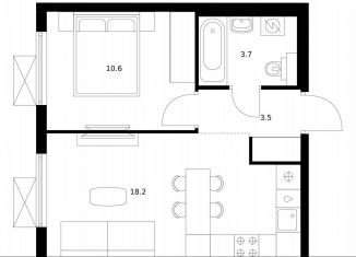 Продажа однокомнатной квартиры, 36 м2, Москва, район Южное Бутово