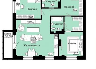 Продаю 3-комнатную квартиру, 85.7 м2, Красноярск, Свердловская улица, 6Е