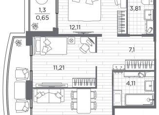 Продажа 2-комнатной квартиры, 55.1 м2, Санкт-Петербург, Калининский район