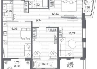 Продаю трехкомнатную квартиру, 79.7 м2, Санкт-Петербург, Калининский район