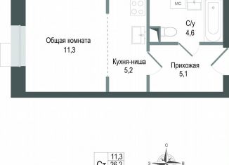 Продажа квартиры студии, 26.2 м2, Королёв