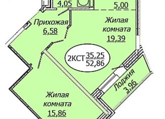 Продам 2-комнатную квартиру, 52.9 м2, Новосибирская область, 2-я Воинская улица, 51