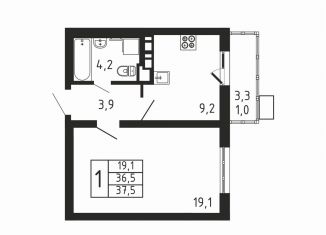 Продается однокомнатная квартира, 37.5 м2, деревня Пирогово