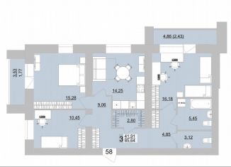 3-ком. квартира на продажу, 85.6 м2, Берёзовский