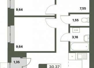 Продаю 3-ком. квартиру, 49.6 м2, село Миловка