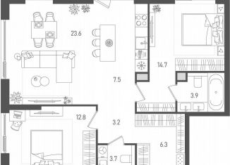 Продажа 3-комнатной квартиры, 76.3 м2, Москва, 2-й Павелецкий проезд, 7, метро Автозаводская