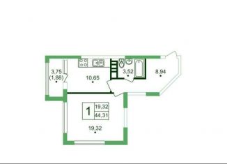 Продается 1-ком. квартира, 44.3 м2, Крым, Мраморный переулок, 36