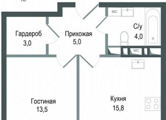 Продаю однокомнатную квартиру, 41.3 м2, Королёв