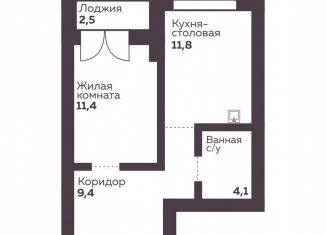 Однокомнатная квартира на продажу, 36.7 м2, Екатеринбург, Орджоникидзевский район