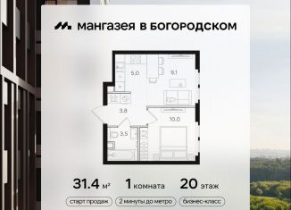 Продажа 1-комнатной квартиры, 31.4 м2, Москва, ВАО