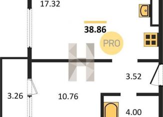 Продажа однокомнатной квартиры, 38.9 м2, Новосибирск